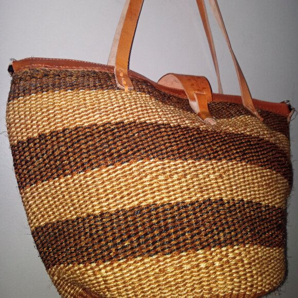 Xlarge sisal Kiondo Kikuyu Kenya Tote Bag - Picture 3 of 6